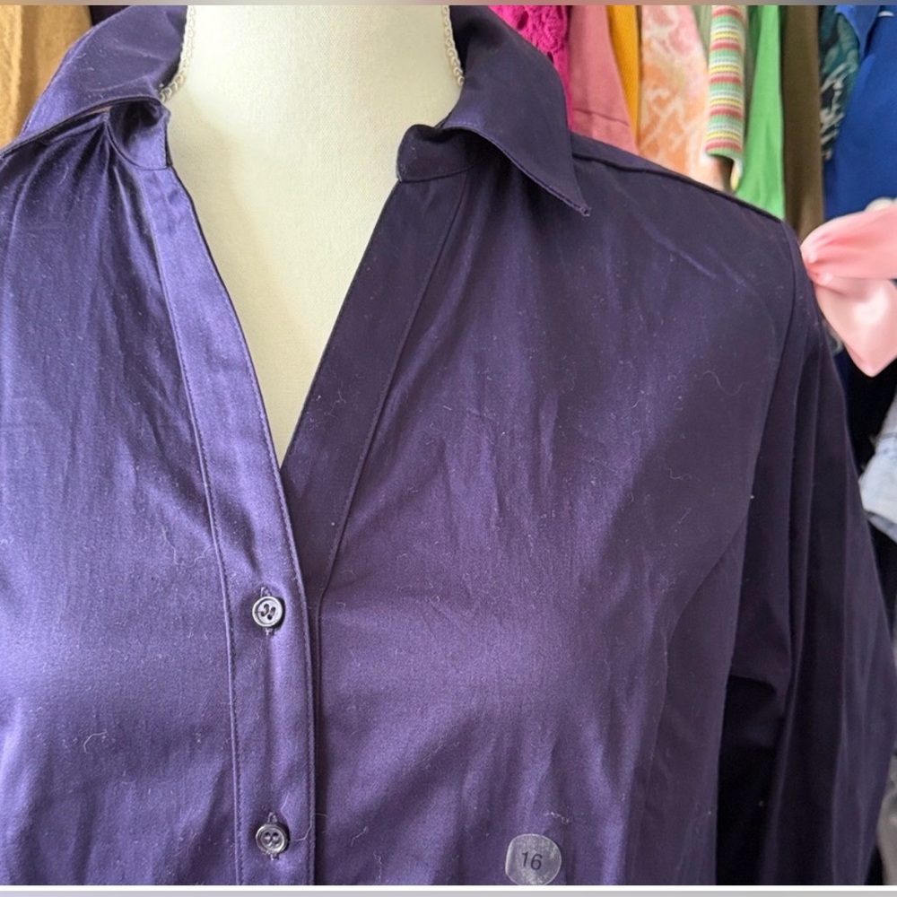 Lane Bryant NWT Women's Purple Button-Up Shirt size 16 - Picture 3 of 7